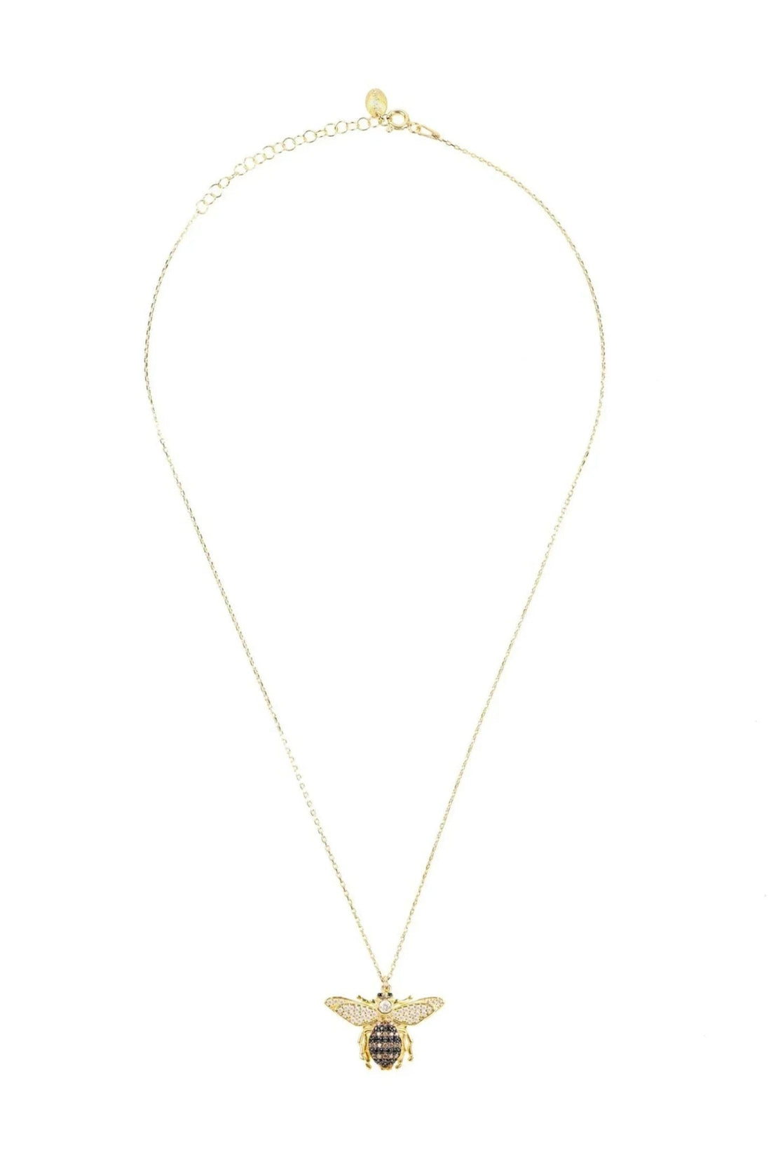 Honey Bee Pendant Necklace Gold-2