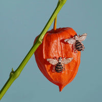Honey Bee Stud Earrings Rosegold-3