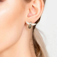 Honey Bee Stud Earrings Rosegold-1