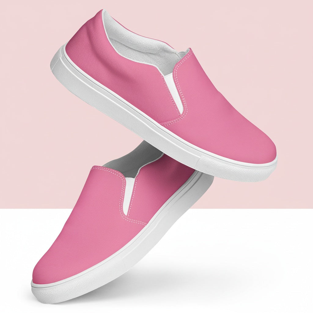 Hot Pink Womens Canvas Shoes | Vibrant Fuchsia Slip-Ons