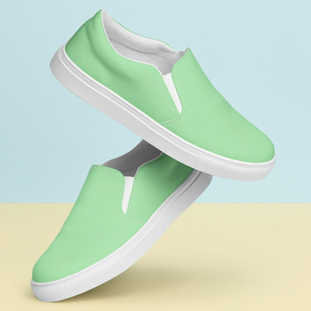Mint Green Womens Canvas Shoes | Refreshing Pastel Slip-Ons