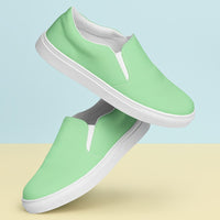 Mint Green Womens Canvas Shoes | Refreshing Pastel Slip-Ons