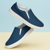 Navy Womens Canvas Shoes | Classic Blue Slip-On Sneakers