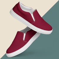 Maroon Womens Canvas Shoes | Rich Burgundy Slip-On Sneakers