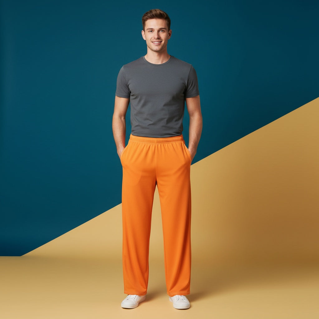 Orange Wide Leg Pants | High Waisted Streetwear Baggy Flowy Joggers