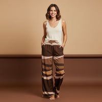 Brown Wide Leg Leather Pants | Faux Leather Look High Waisted Streetwear Baggy Joggers