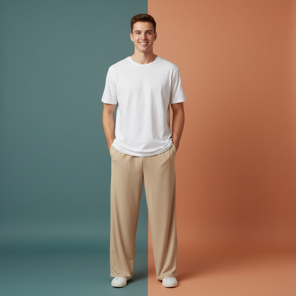 Camel Wide Leg Pants | High Waisted Tan Beige Streetwear Baggy Flowy Joggers