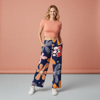 Flower Wide Leg Pants | Floral Botanical Spring Garden Boho Streetwear