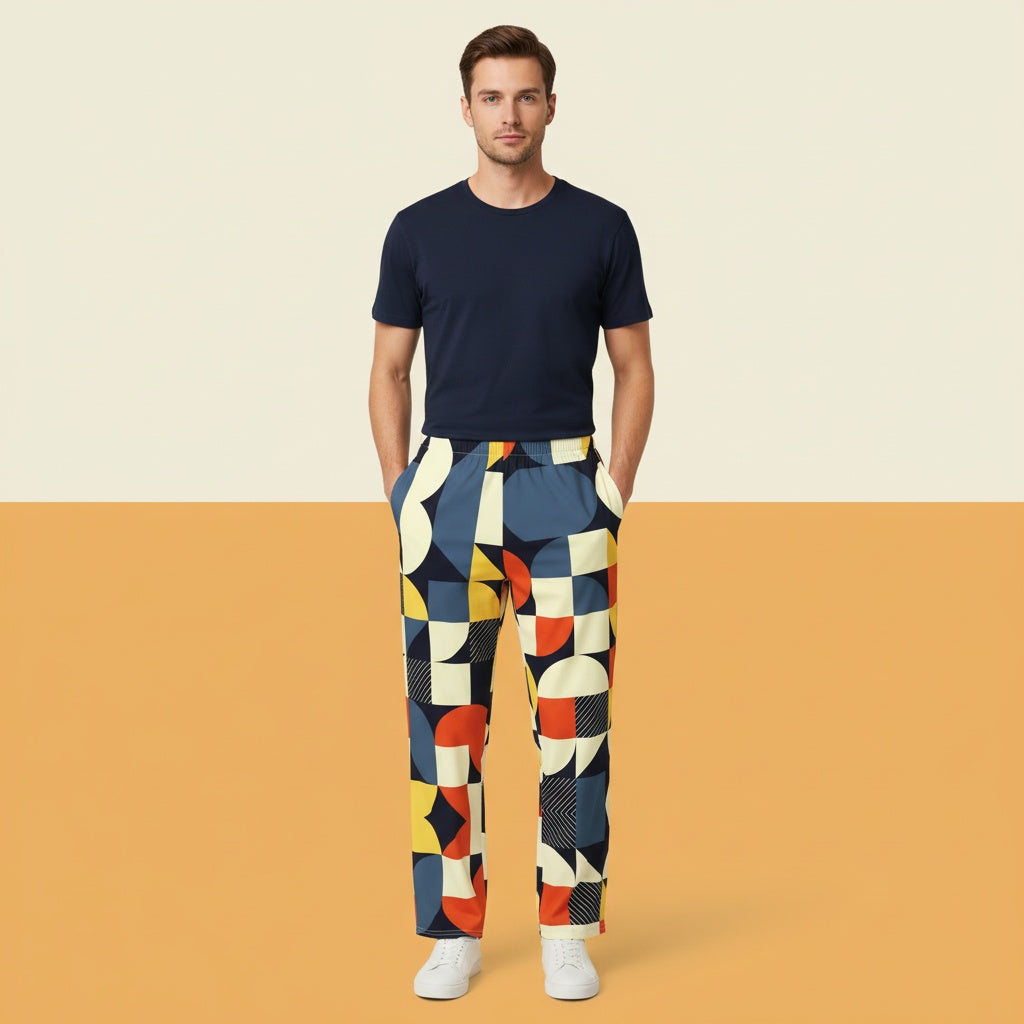 Printed Pants Wide Leg | All-Over Print Aesthetic Streetwear Baggy Joggers