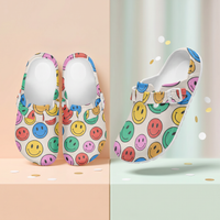 Smiley Face Funky Clogs For Women Multi Coloured Work Shoes