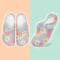Daisy Floral Multi Coloured EVA Clogs Nurse Work Shoes