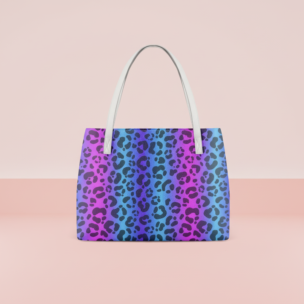 Handbags Leopard Print Neon Electric Color Shoulder Tote Bag Waterproof Leather