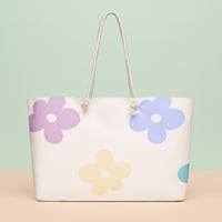 Floral Tote Handbags | Oversized Weekender Bag with Rope Handles