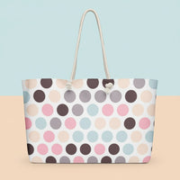 Polka Dot Canvas Tote Bags | Classic Oversized Weekender