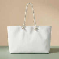 White Canvas Tote Bags | Bright Oversized Weekender