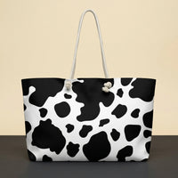 Cow Print Canvas Tote Bags | Trendy Oversized Weekender