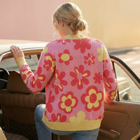 Unisex Floral Cardigan Sweater 2XS-3XL
