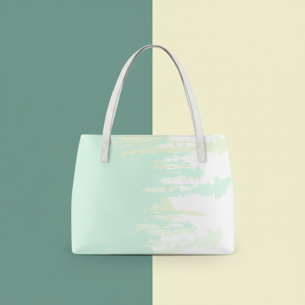 Pastel Green Handbag | Soft Toned PU Leather Shoulder Tote
