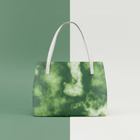Green Handbags | Exquisite Patterned PU Leather Tote