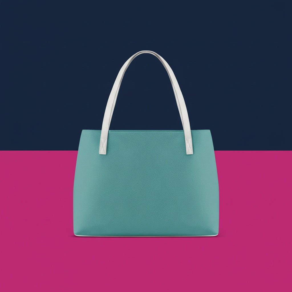 Teal Green Handbags | Deep Blue-Green PU Leather Shoulder Tote