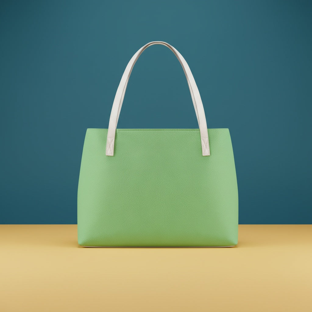 Green Tote Handbag | Spacious PU Leather Shoulder Bag