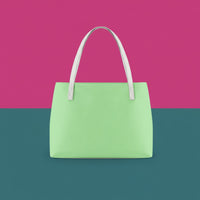 Light Green Handbags | Airy PU Leather Shoulder Tote
