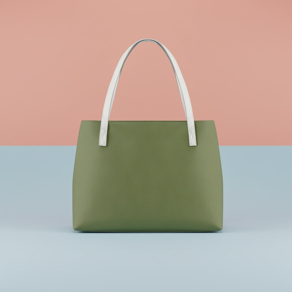 Olive Green Handbag | Earthy Toned PU Leather Shoulder Bag