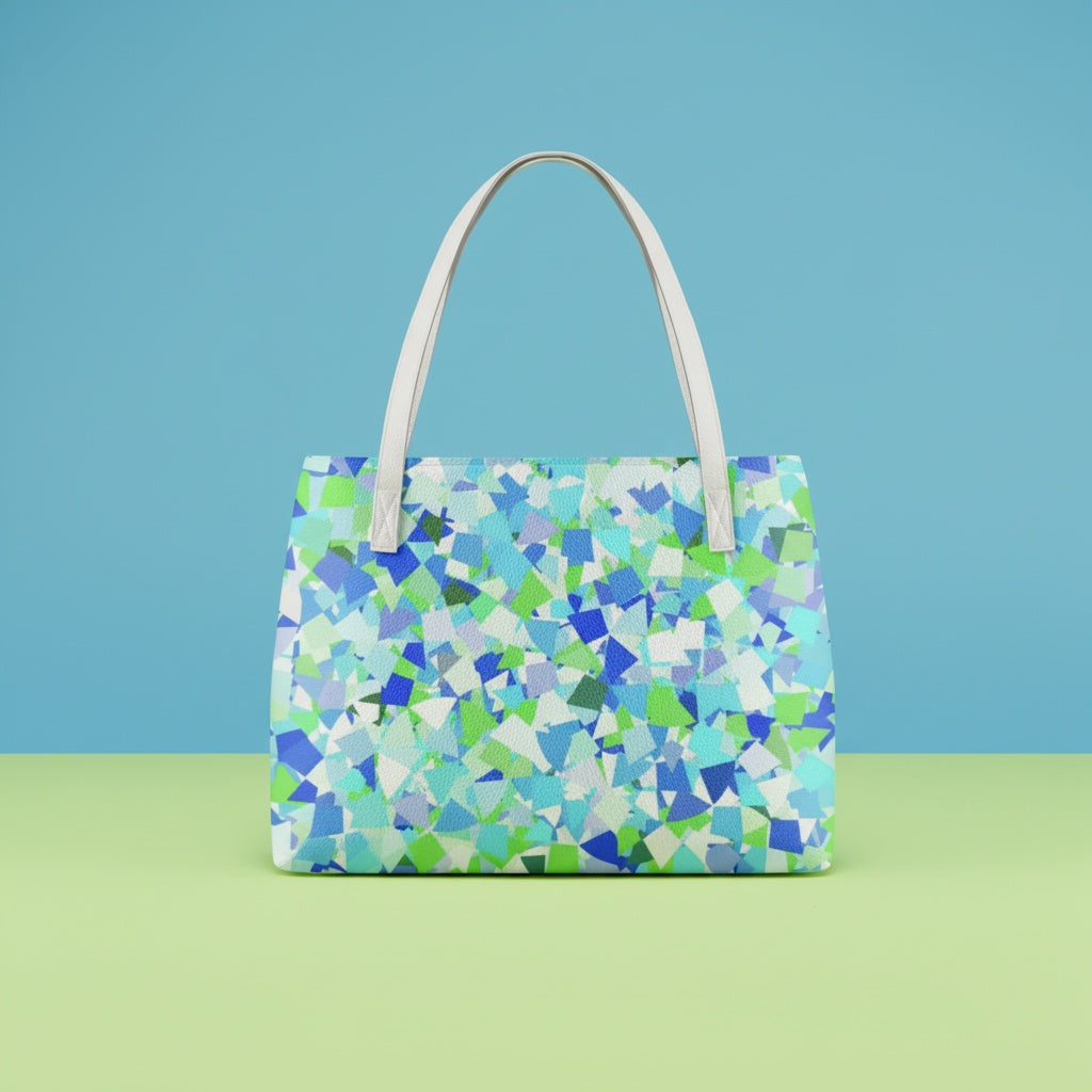 Blue And Green Handbag | Artistic Multi-Tone PU Shoulder Bag