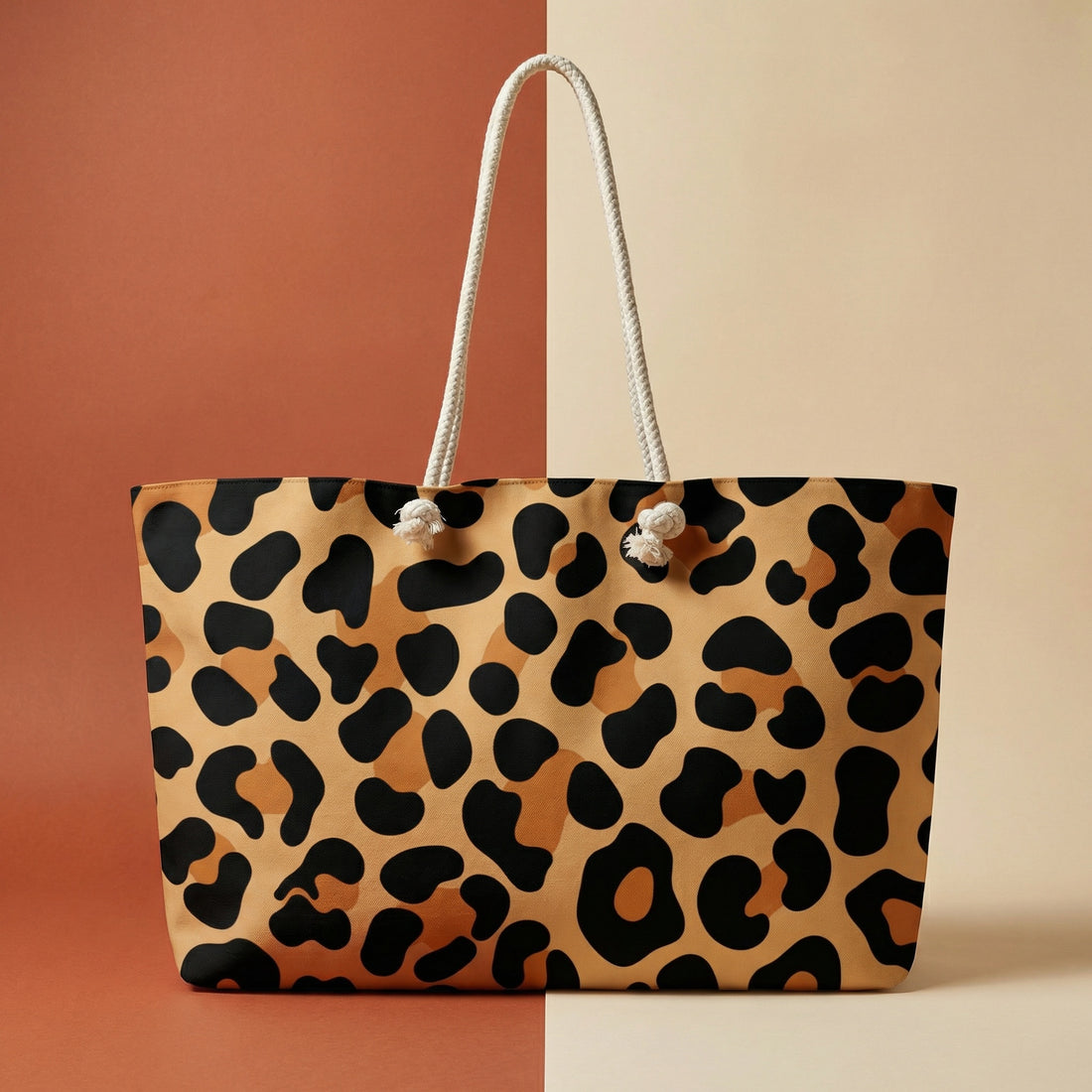 Leopard Print Canvas Tote Bags | Fierce Oversized Weekender