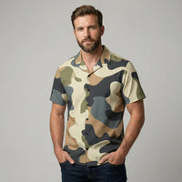 Camo Button Up Shirt | Classic Green Camo Oversized Summer Shirt