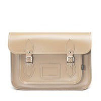 Handmade Leather Satchel - Iced Coffee-0