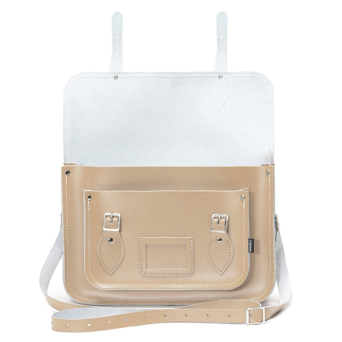Handmade Leather Satchel - Iced Coffee-2
