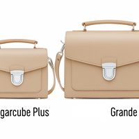 Handmade Leather Sugarcube Handbag - Iced Coffee-2