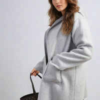 Open Front Folded Sleeve Jacket with Pockets