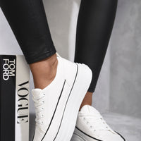 Platform Wedge Lace Up Trainers