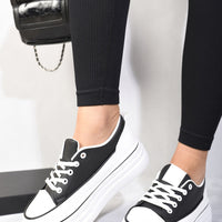 Platform Wedge Lace Up Trainers