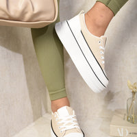 Platform Wedge Lace Up Trainers