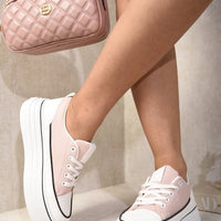 Platform Wedge Lace Up Trainers