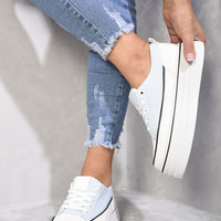Platform Wedge Lace Up Trainers