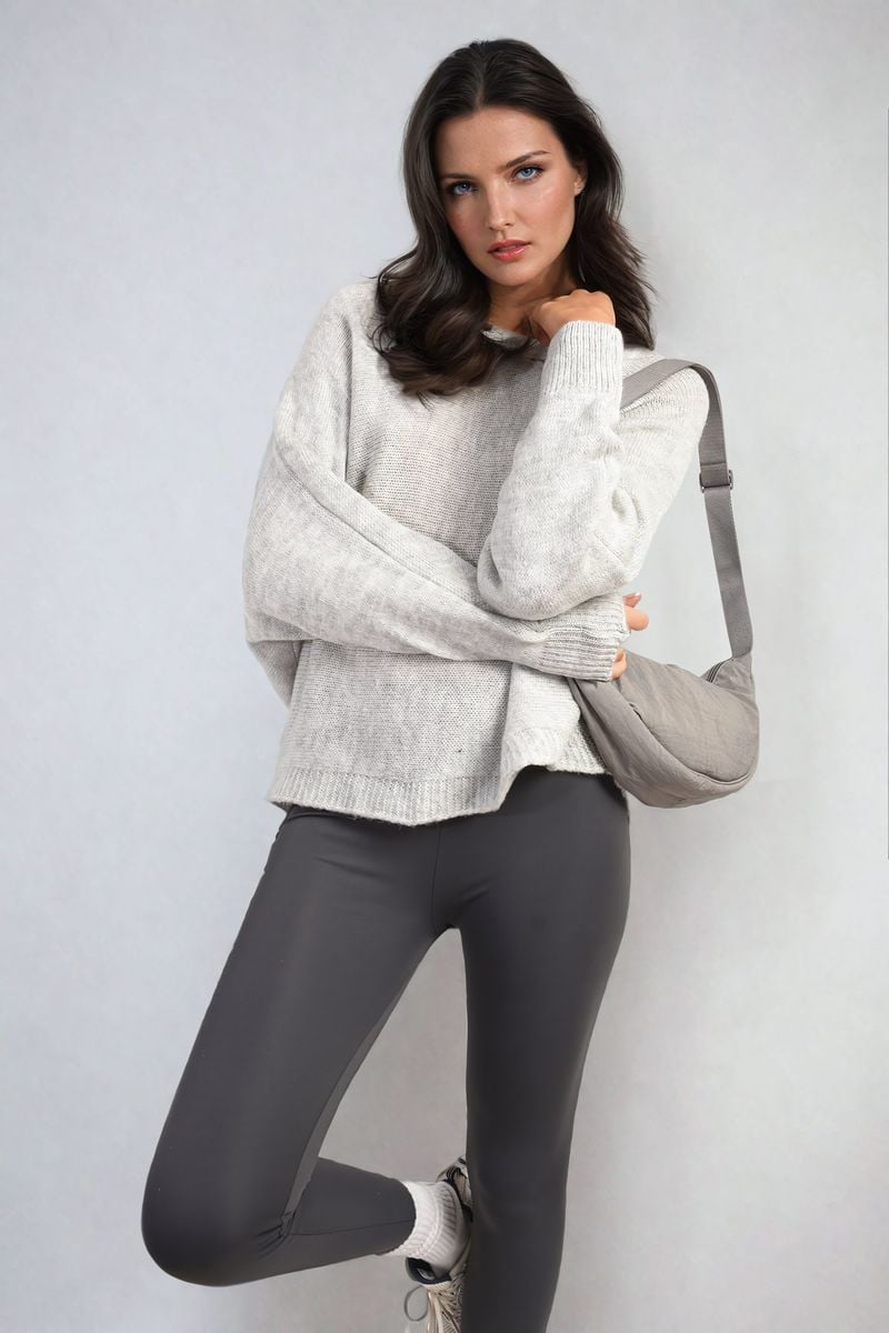 Knitted Jumper in Avocado Green with Patterned Back