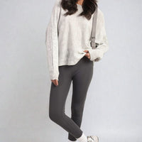 Knitted Jumper in Avocado Green with Patterned Back