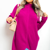 Turtle Neck Longline Knitted Jumper