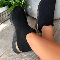 Slip On Sock Wedge Trainers