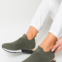 Slip On Sock Wedge Trainers