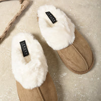 Fuzzy Faux Fur Lined Slip-On Slippers