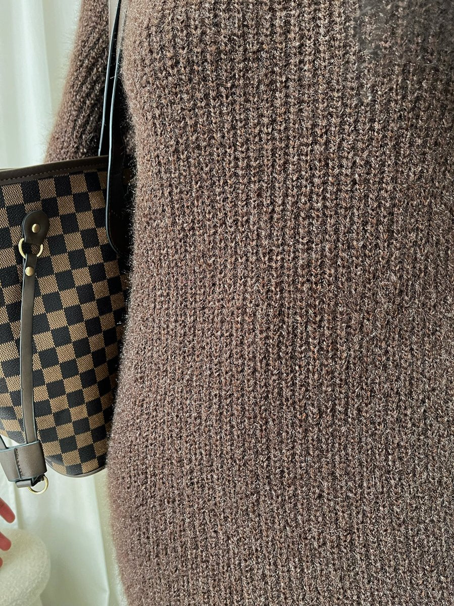 Chunky Roll Neck Knitted Jumper Dress