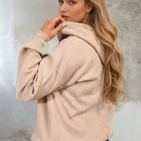 Back Heart Print Knitted Hoodie