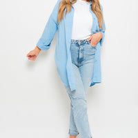 Button Down Long Sleeve Oversized Shirt