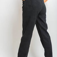 Ribbed Joggers in Khaki with Drawstring Waist and Pockets