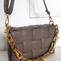 Padded Shoulder Bag with Chain Detail